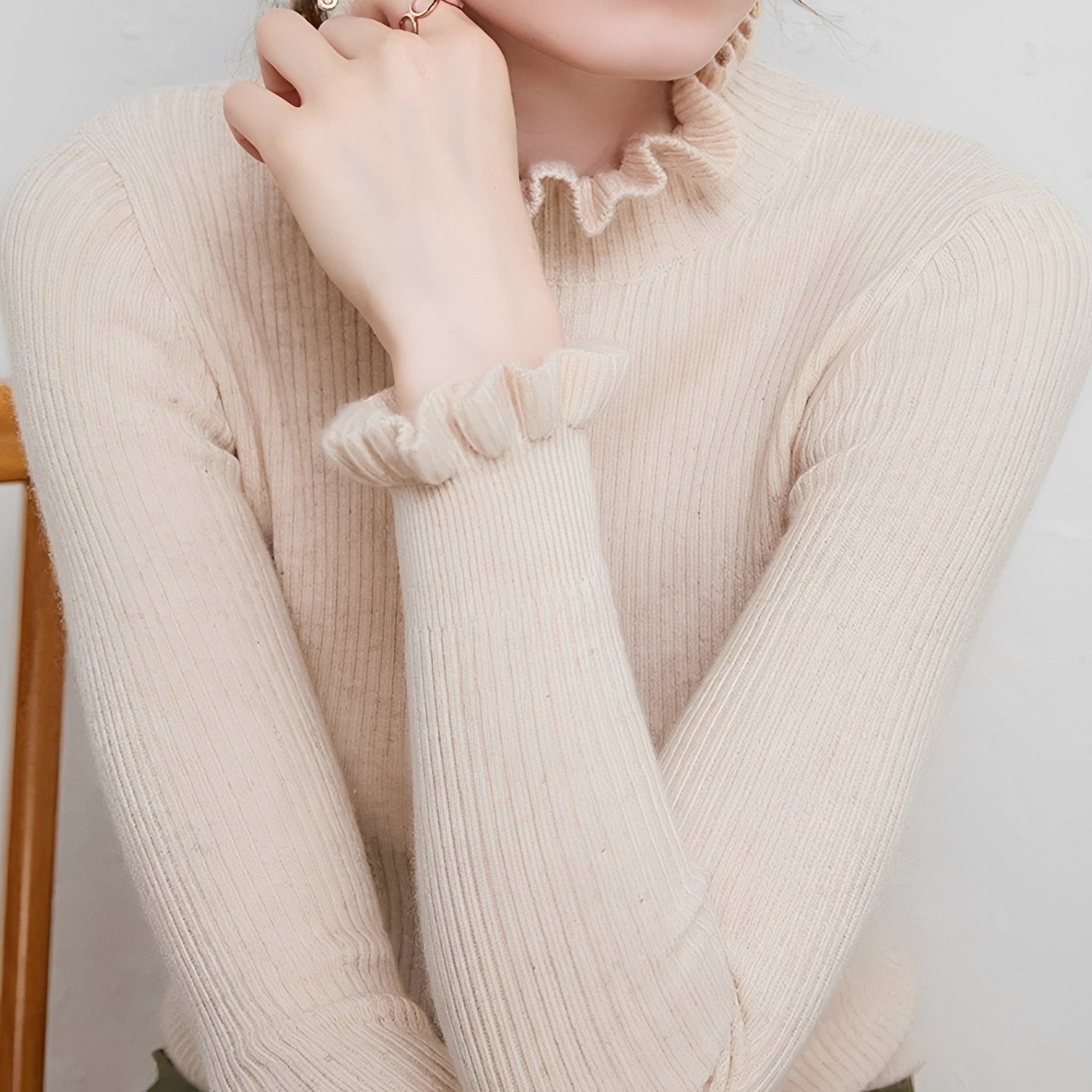 Alva - Suéter Elegante de Cuello Alto para Mujer