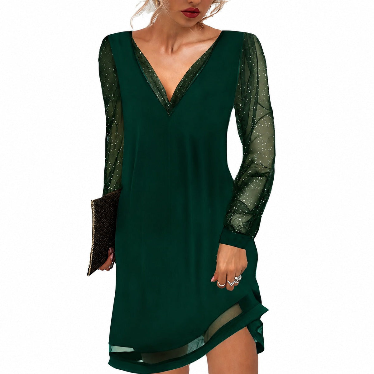 Annalee - Vestidos elegantes con mangas transparentes para mujeres