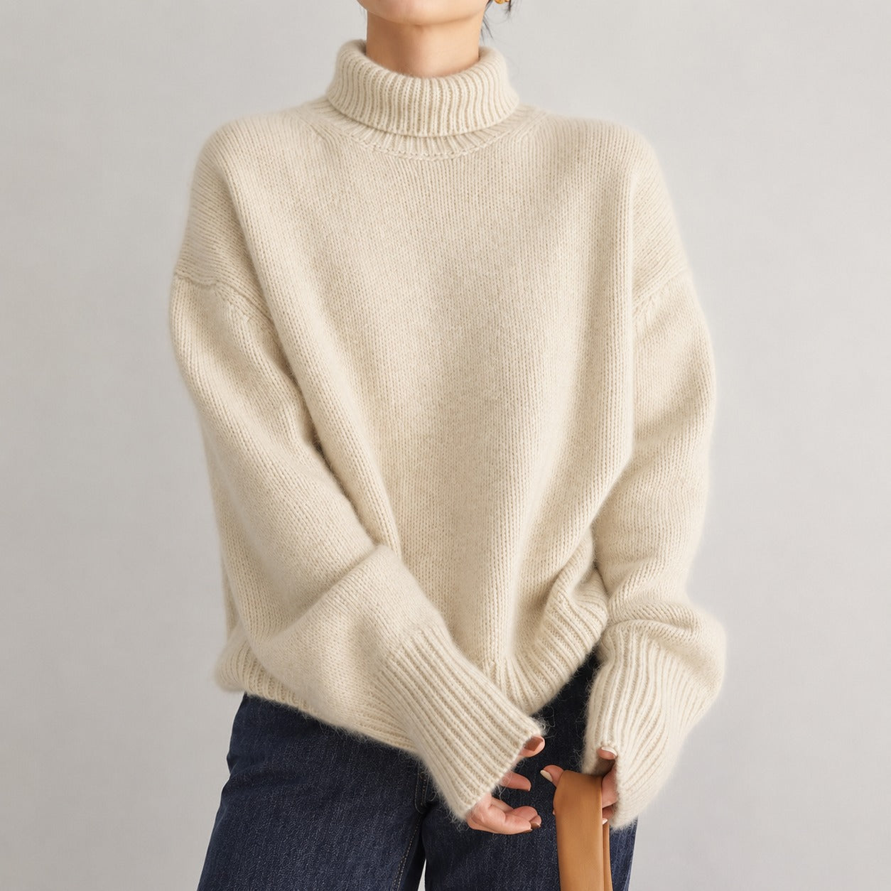 Lea - Suéter de cuello alto suelto para mujeres