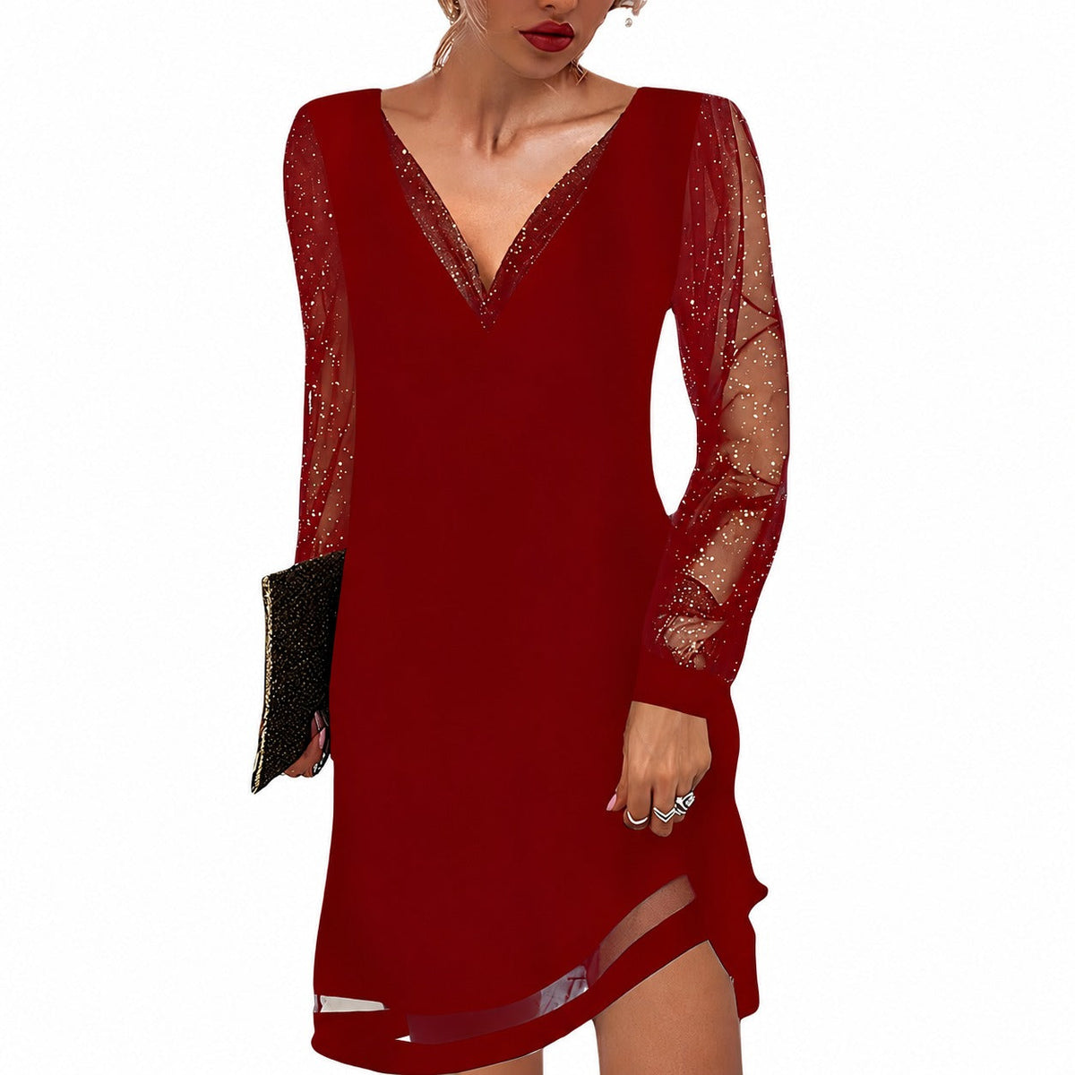 Annalee - Vestidos elegantes con mangas transparentes para mujeres