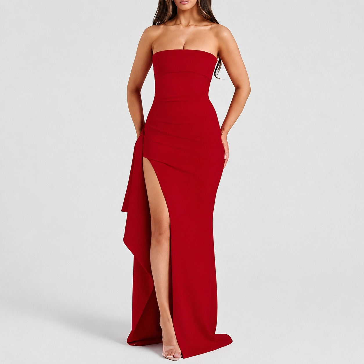 Aubree - Vestido de moda con abertura en la espalda y abertura para mujeres