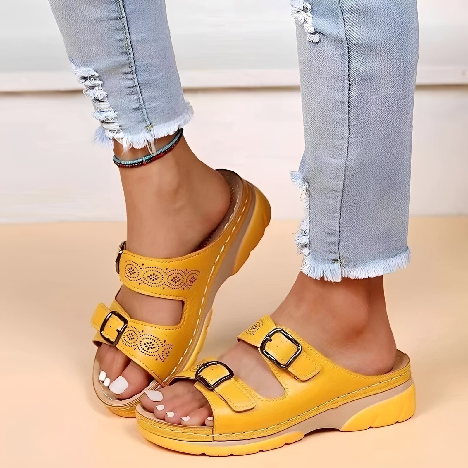 Comfyflex - Sandalias con doble hebilla
