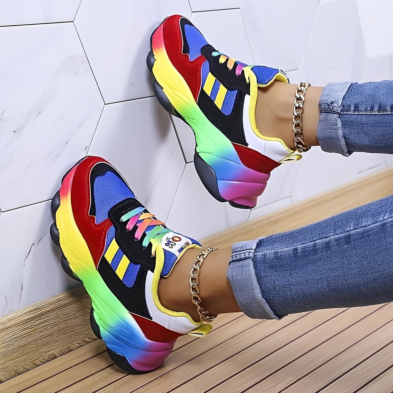 Erika - Zapatos cómodos Rainbow