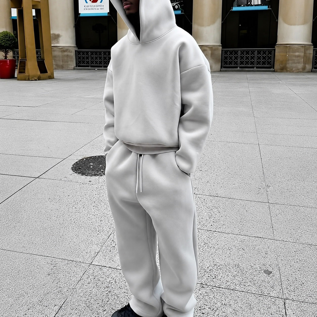 Marco - Conjunto de sudadera con capucha oversize y cálida para hombres