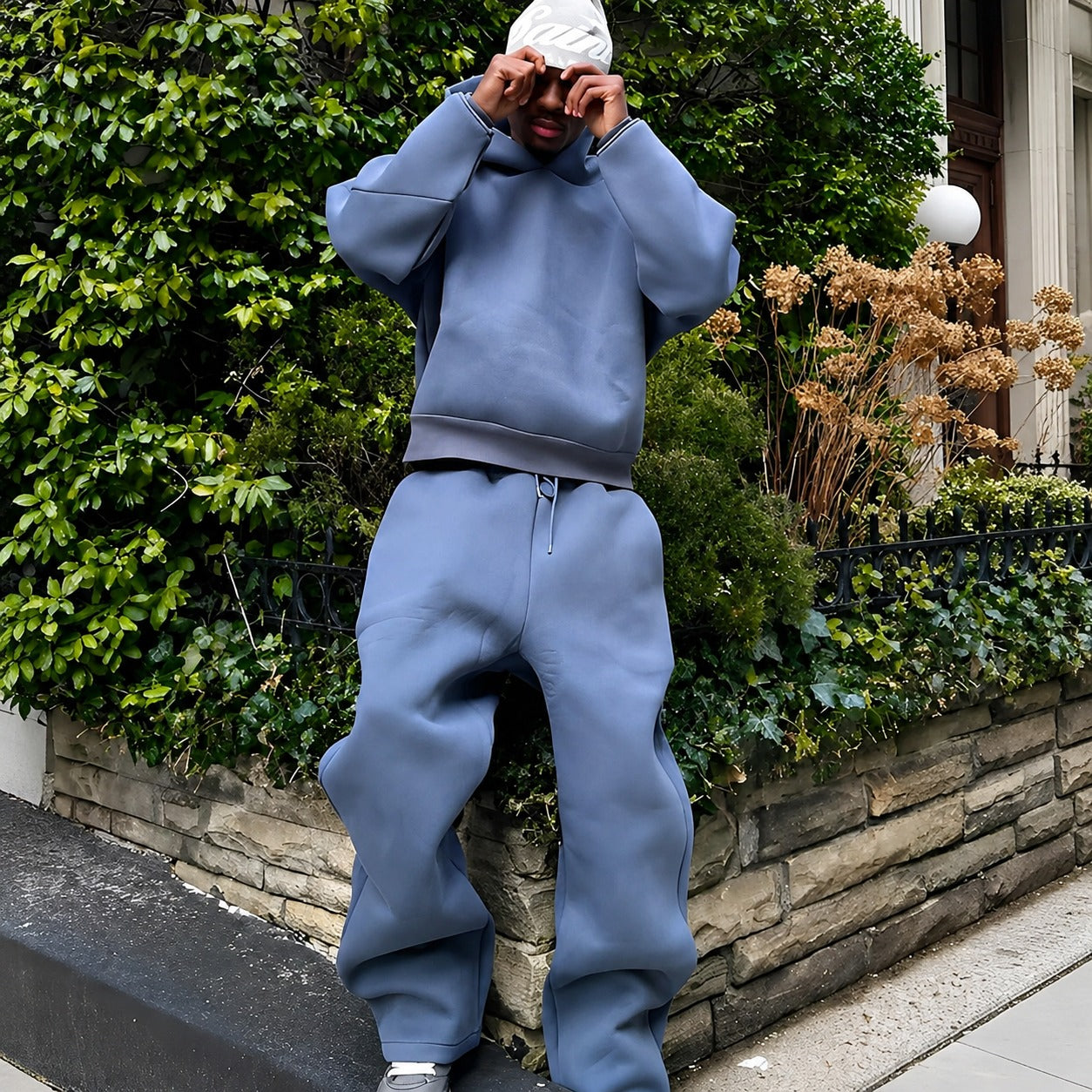 Marco - Conjunto de sudadera con capucha oversize y cálida para hombres
