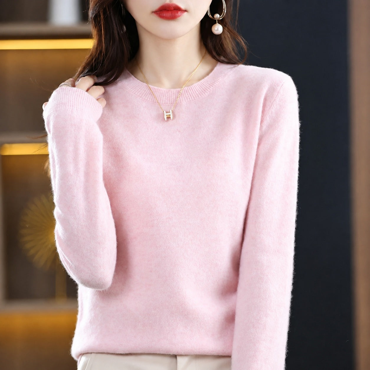 Erica - Suéter Casual de Cuello Redondo para Mujer