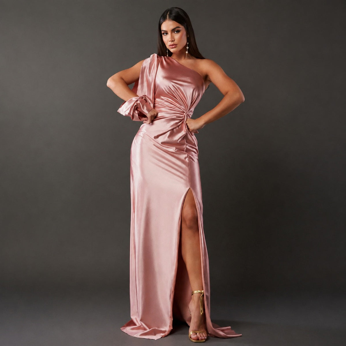 Fely - Vestido radiante de un solo hombro