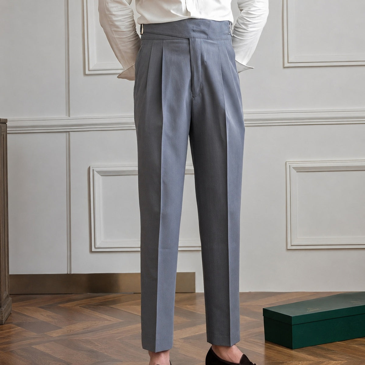 Bronson - Pantalones de vestir para hombre con hebilla ajustable
