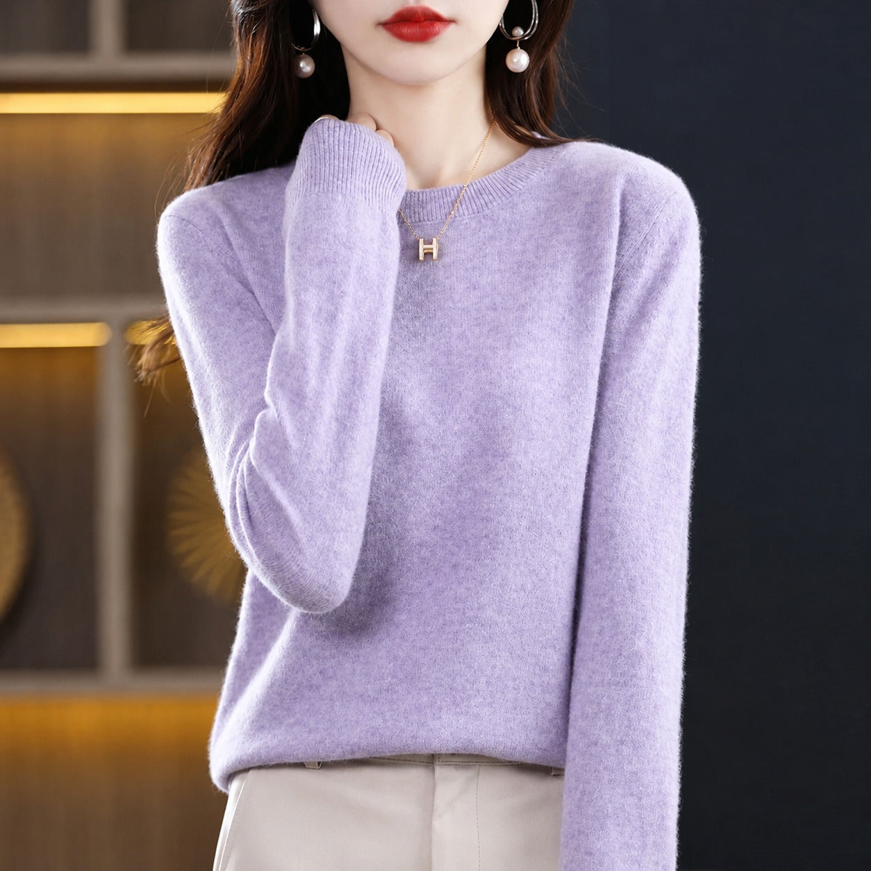 Erica - Suéter Casual de Cuello Redondo para Mujer