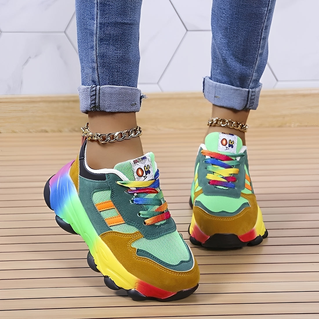 Erika - Zapatos cómodos Rainbow