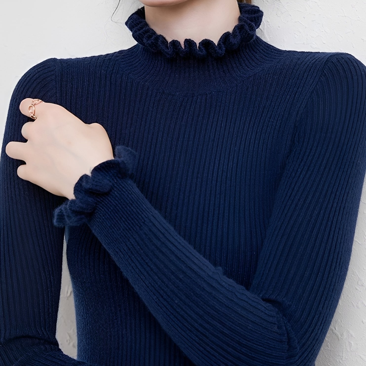 Alva - Suéter Elegante de Cuello Alto para Mujer