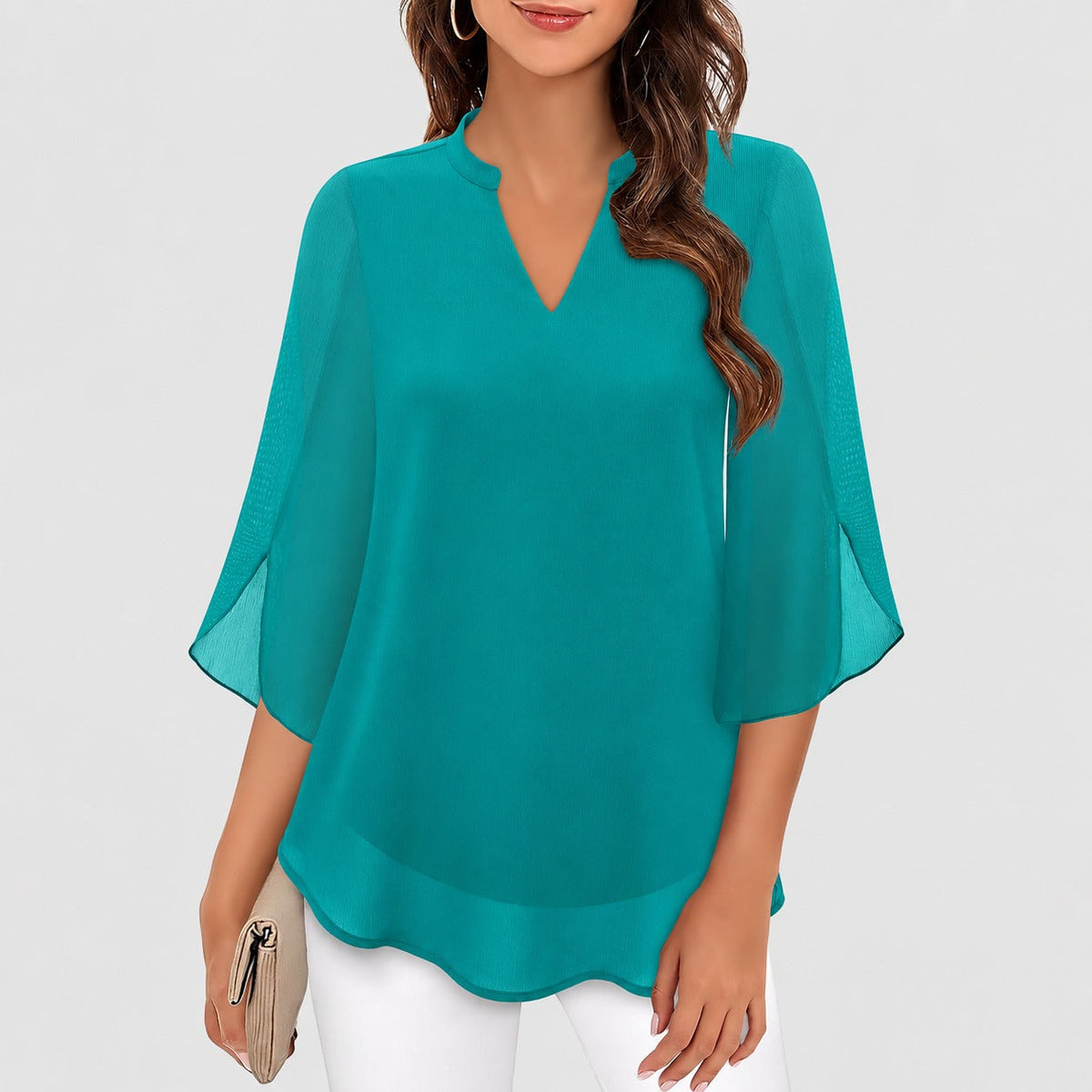 Ella - Blusa aireada con llamativas aberturas en las mangas