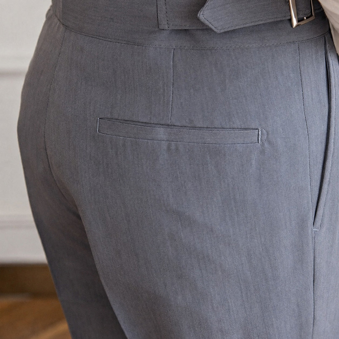 Bronson - Pantalones de vestir para hombre con hebilla ajustable