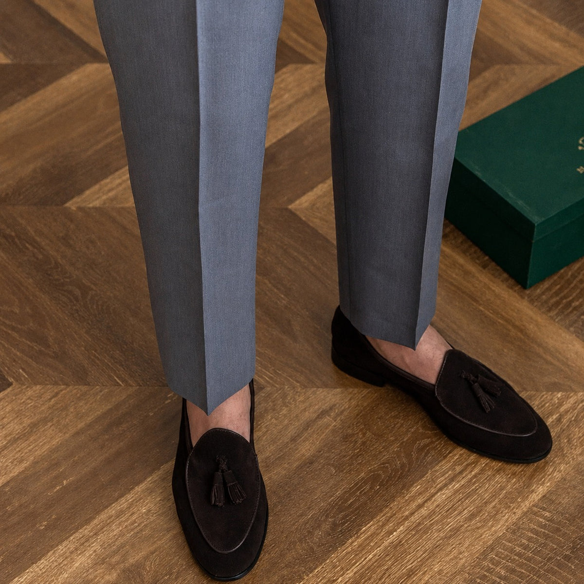 Bronson - Pantalones de vestir para hombre con hebilla ajustable