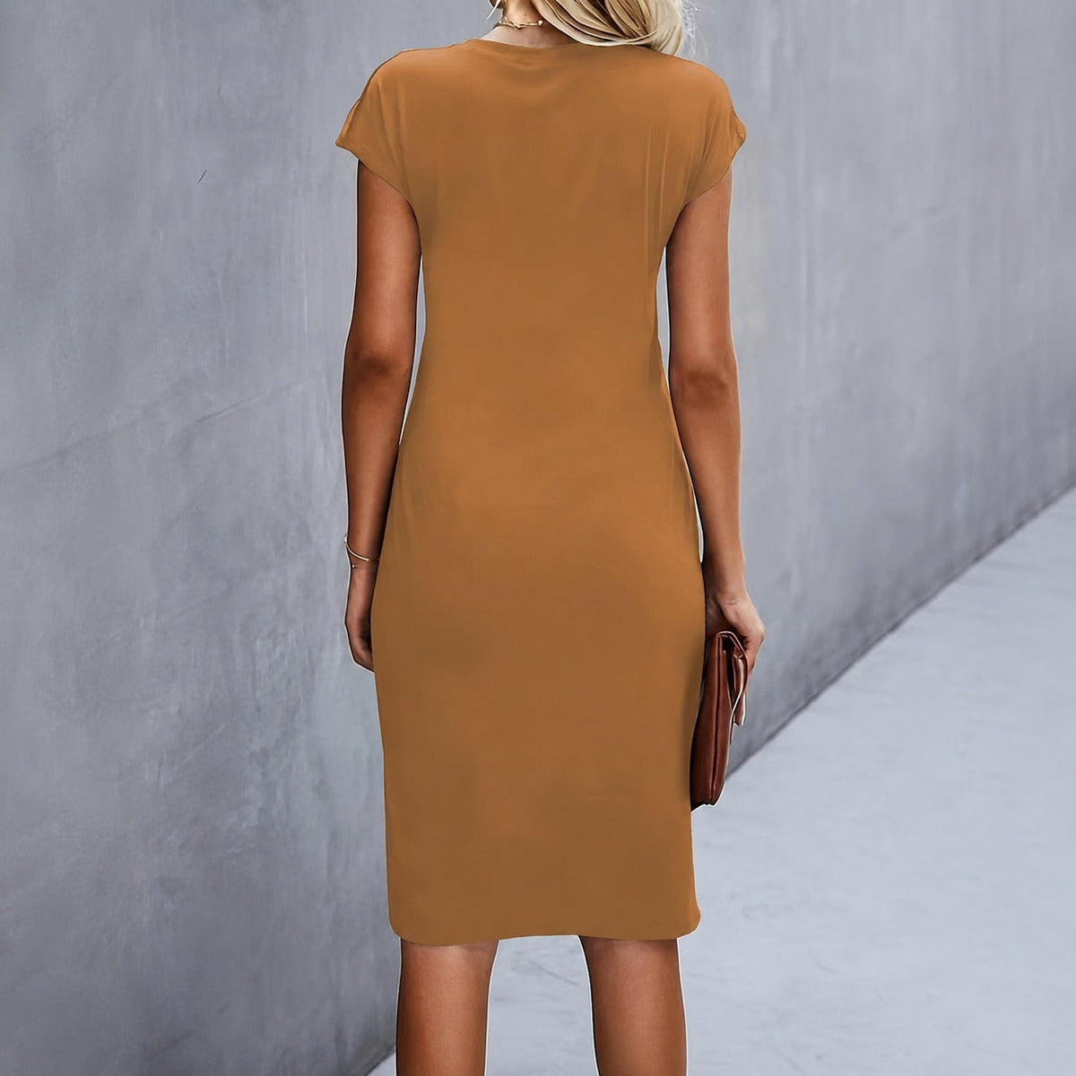 Reilly - Vestido midi con lazo decorativo en el frente
