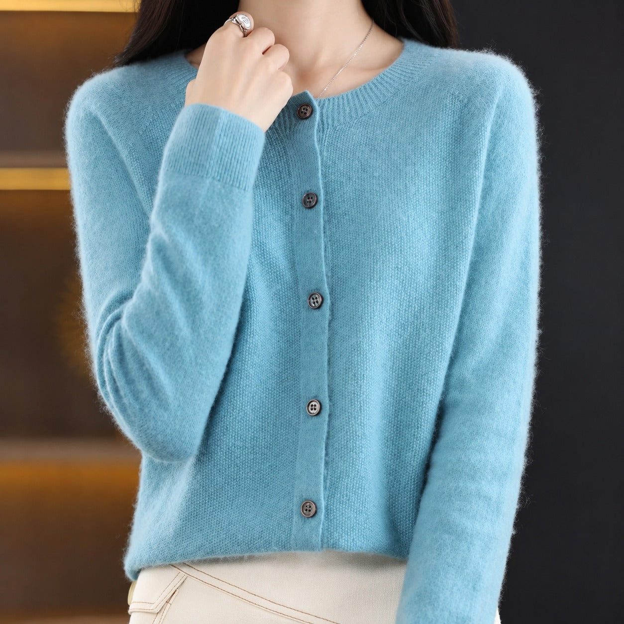 Ina - Suéter Elegante de Cuello Redondo para Mujer