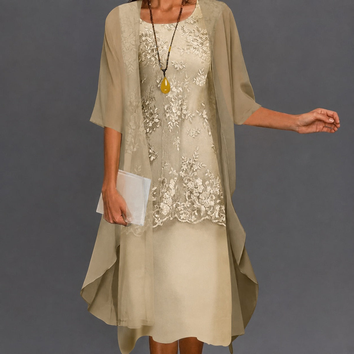 Vestido para mujeres – vestido elegante y fluido a la rodilla para vacaciones, regalos y uso diario