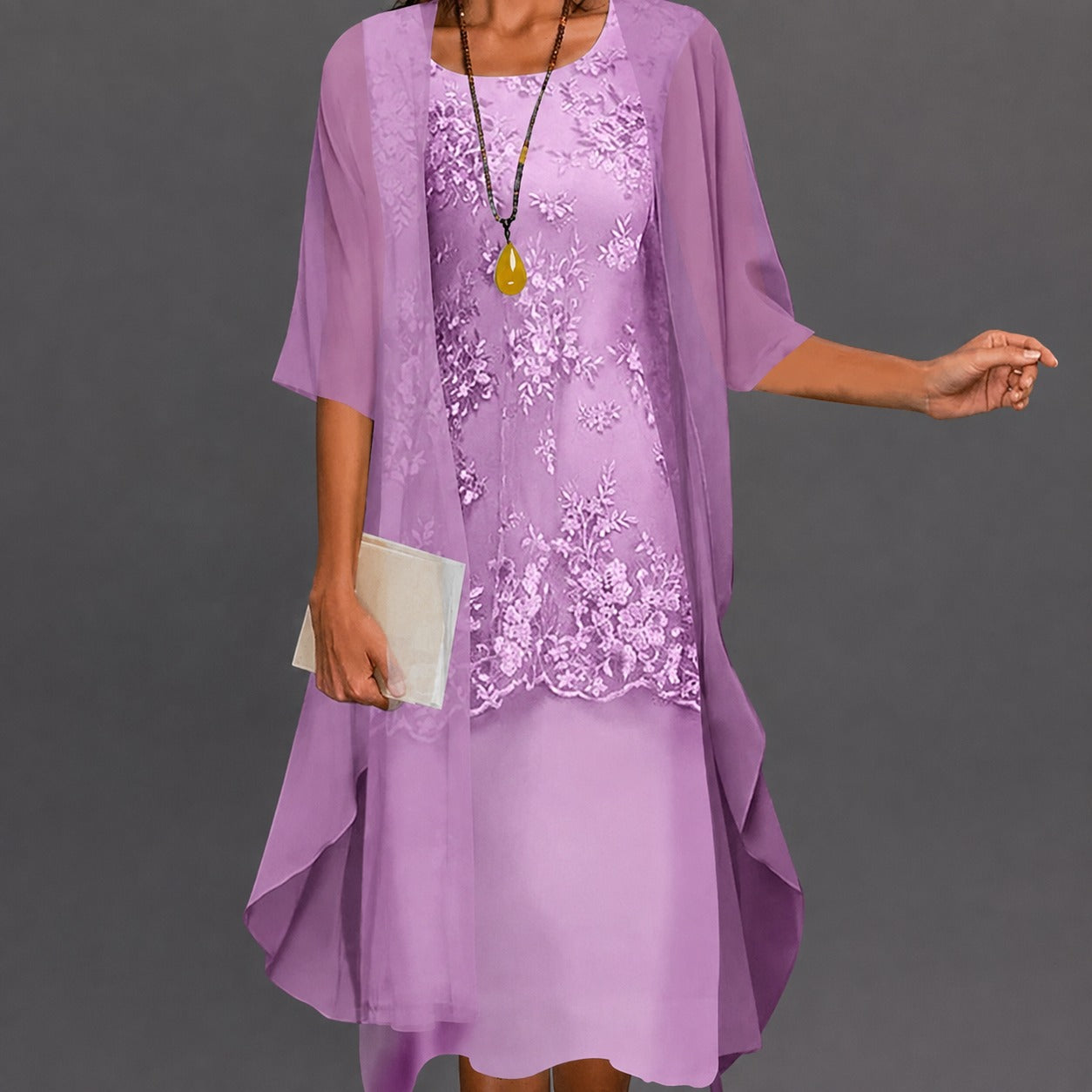 Vestido para mujeres – vestido elegante y fluido a la rodilla para vacaciones, regalos y uso diario