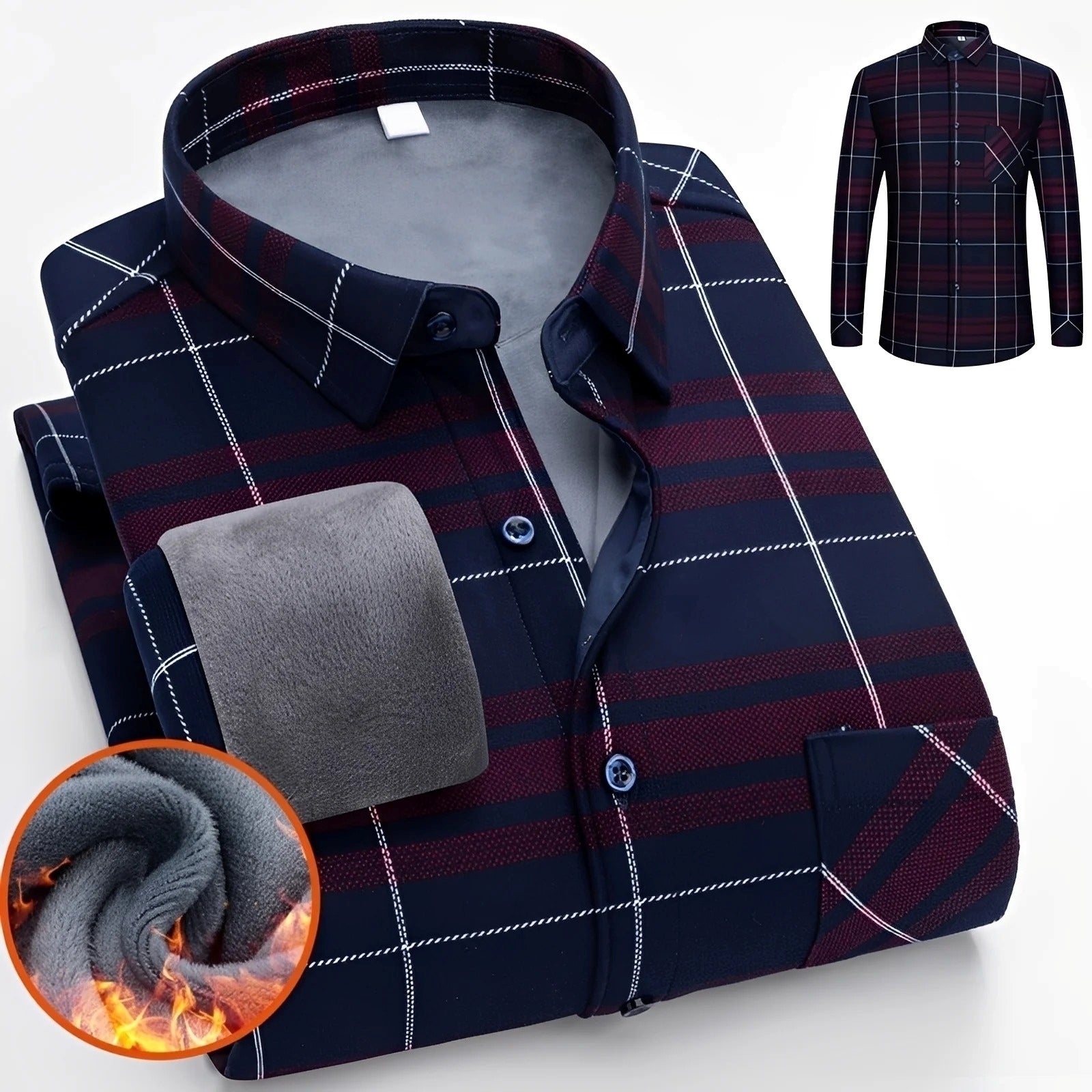 Anton - Camisa de cuadros elegante y cálida para hombres