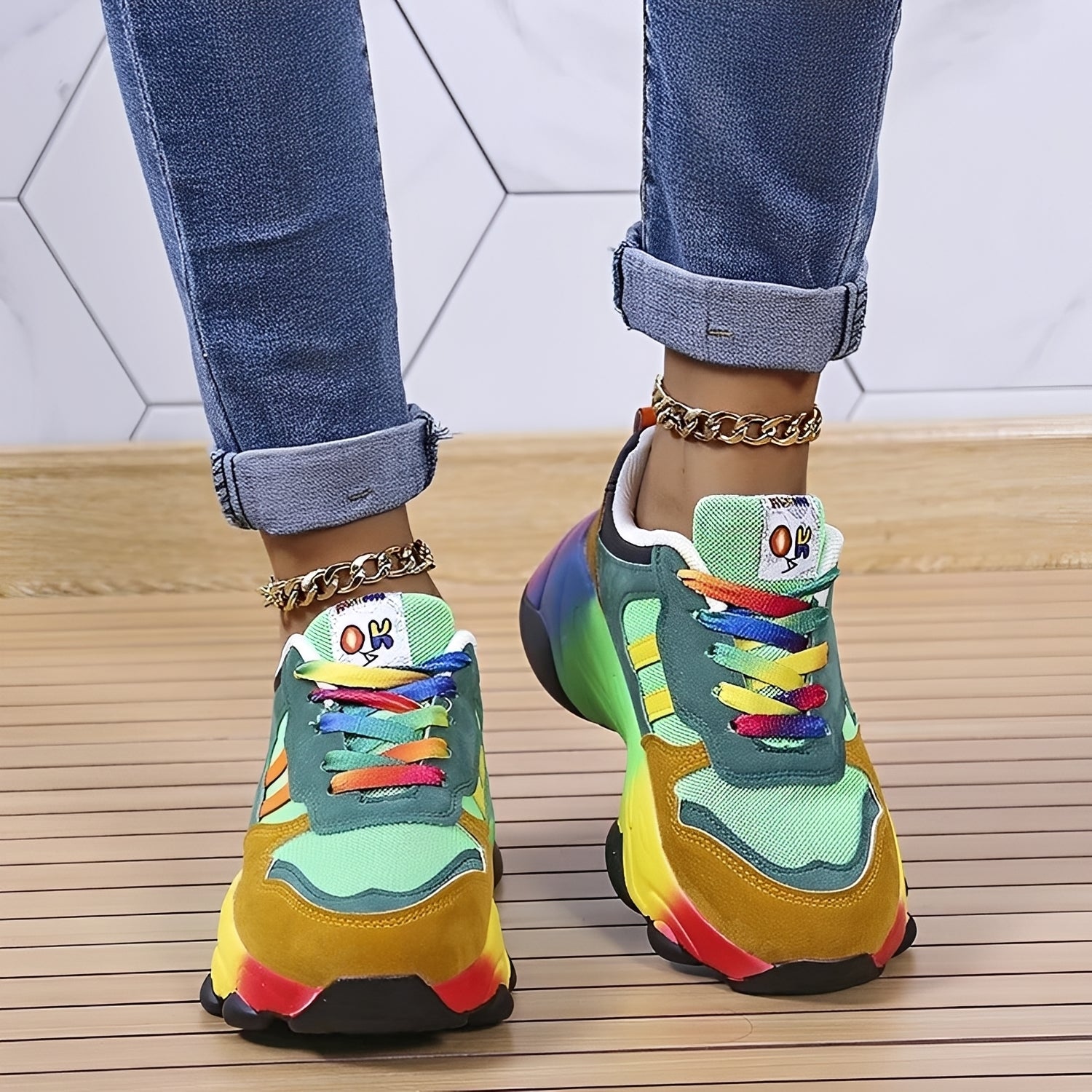 Erika - Zapatos cómodos Rainbow