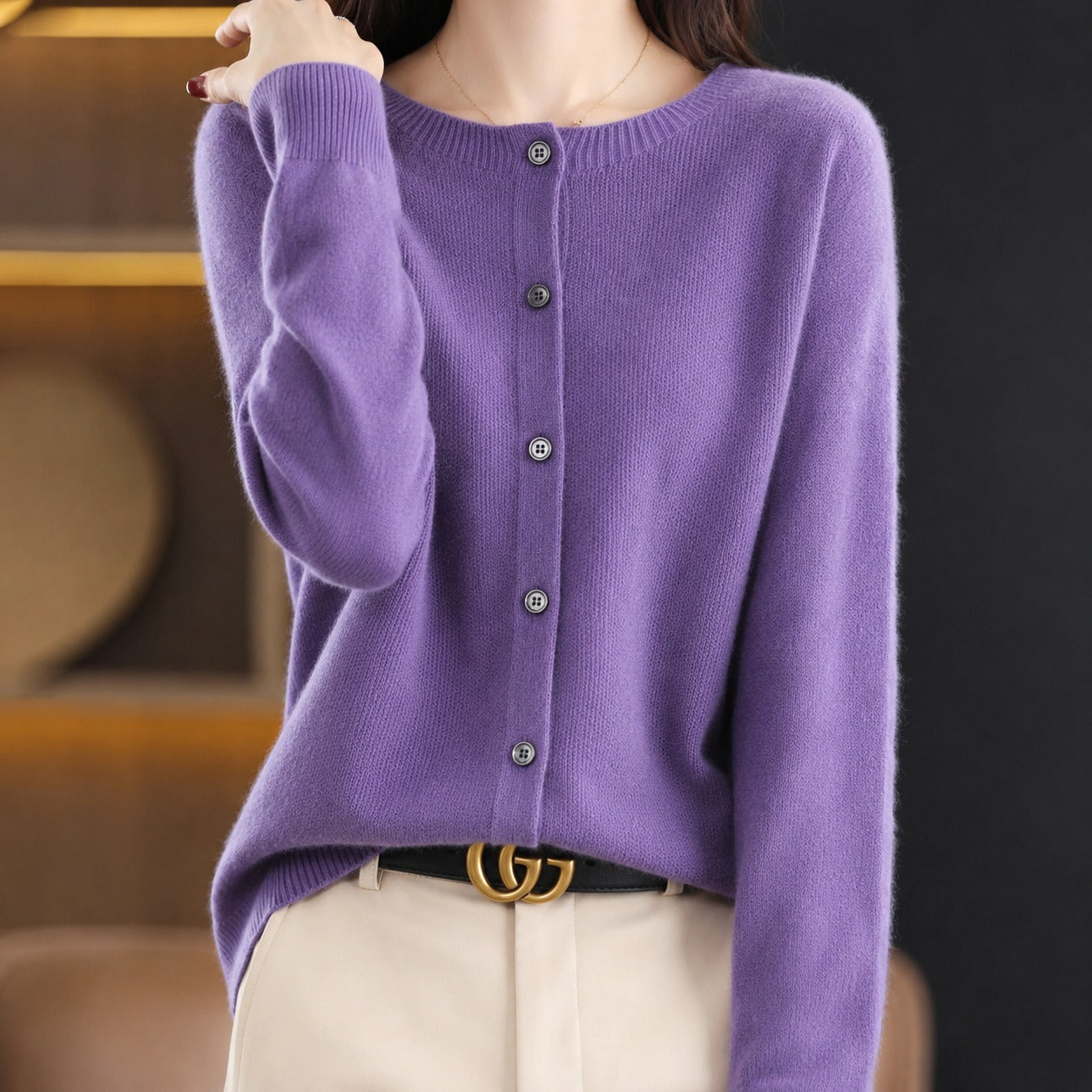Ina - Suéter Elegante de Cuello Redondo para Mujer