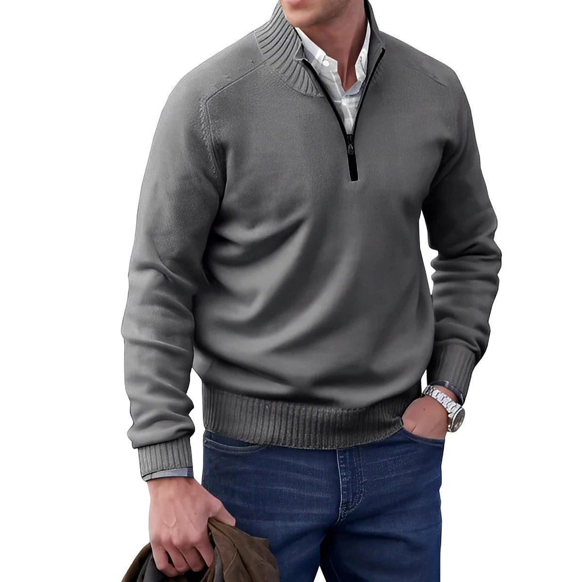 Gabriel - Suéter casual para hombres con cremallera