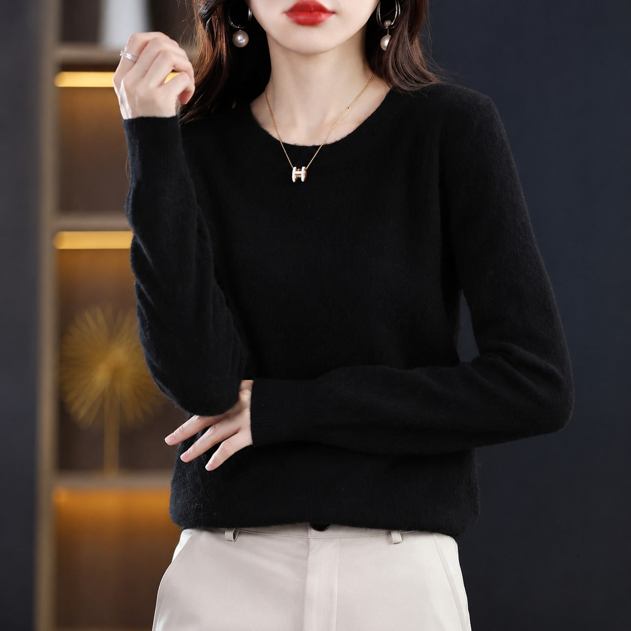 Erica - Suéter Casual de Cuello Redondo para Mujer