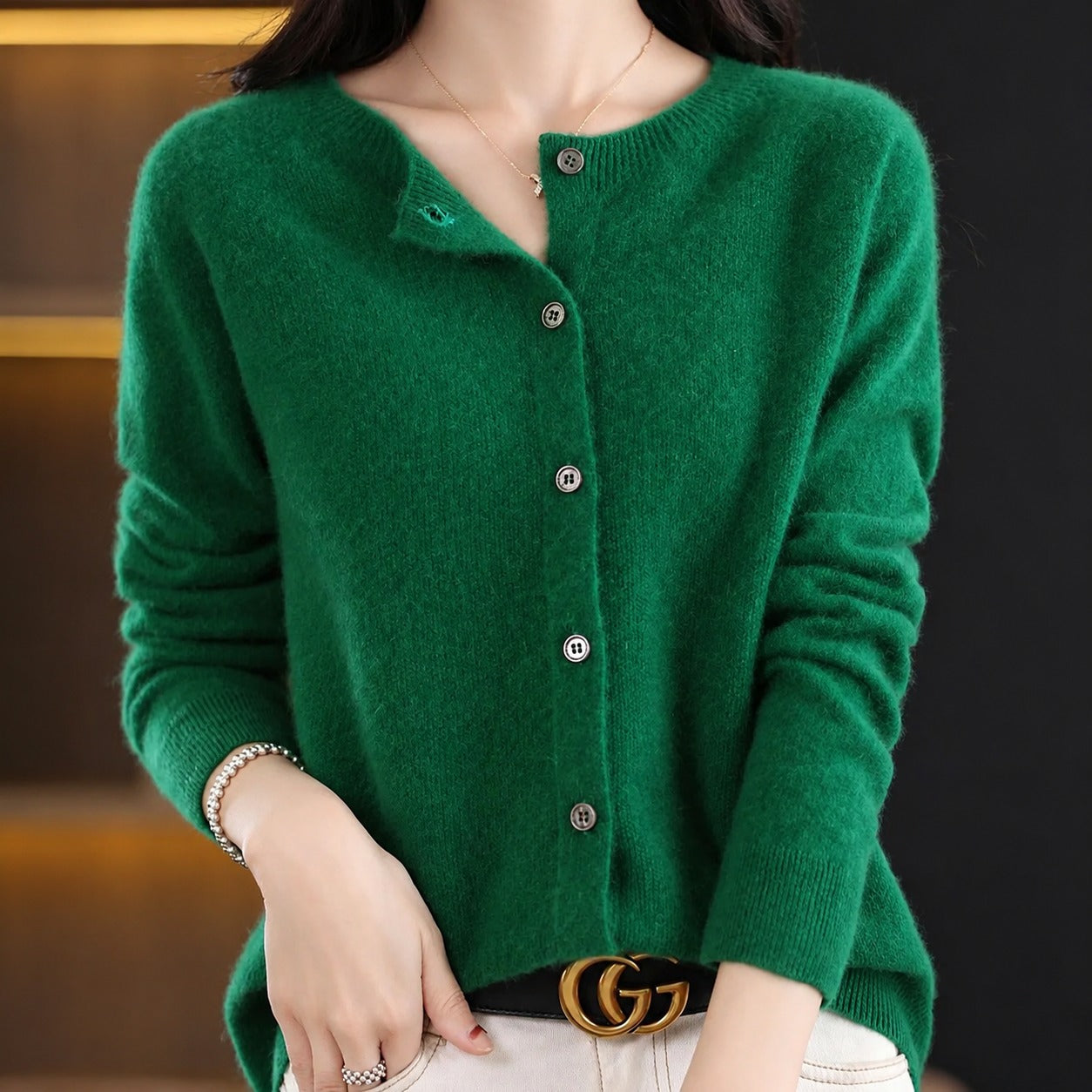 Ina - Suéter Elegante de Cuello Redondo para Mujer