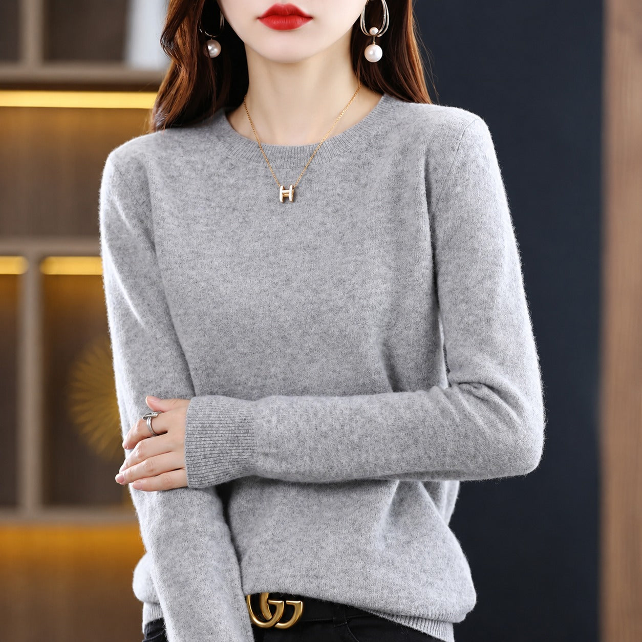 Erica - Suéter Casual de Cuello Redondo para Mujer