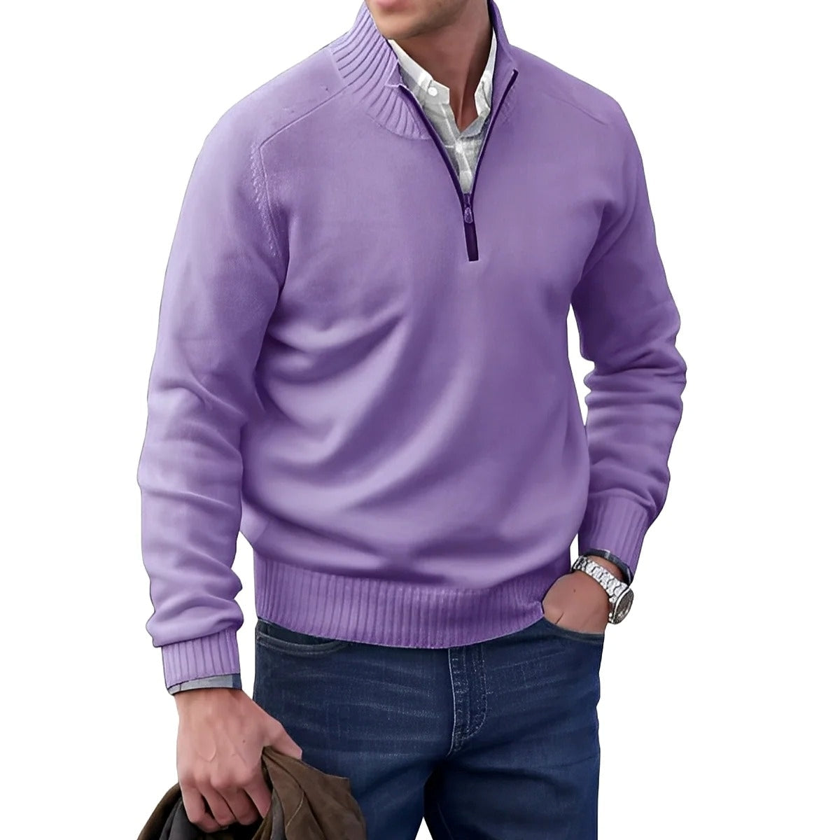 Gabriel - Suéter casual para hombres con cremallera