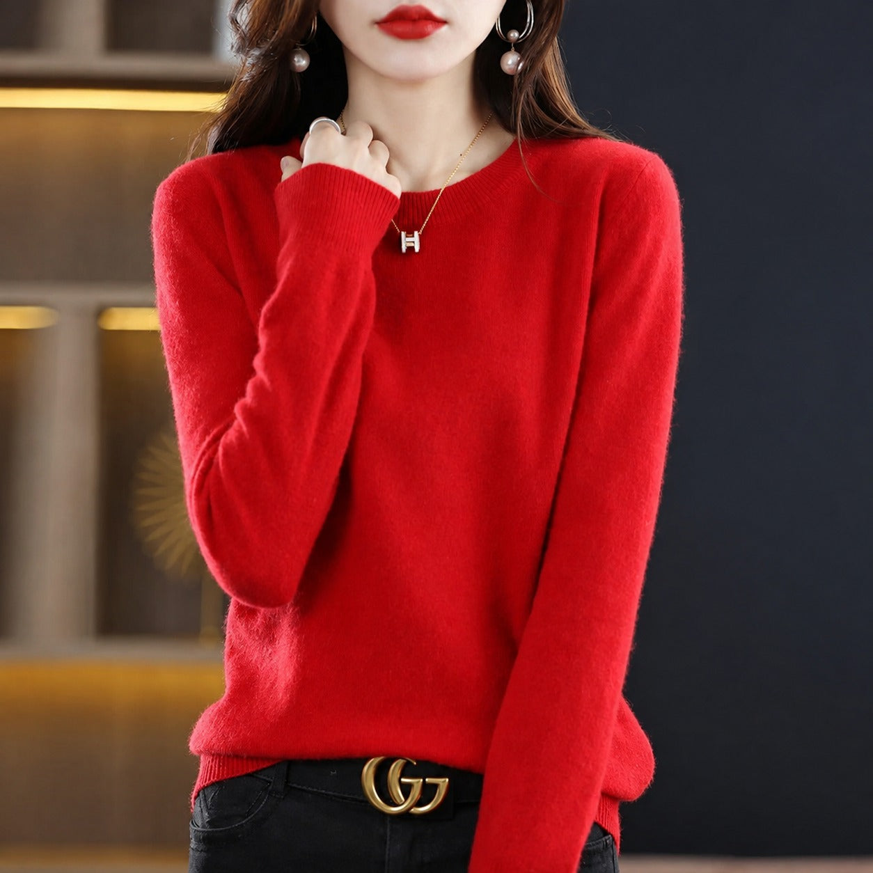 Erica - Suéter Casual de Cuello Redondo para Mujer