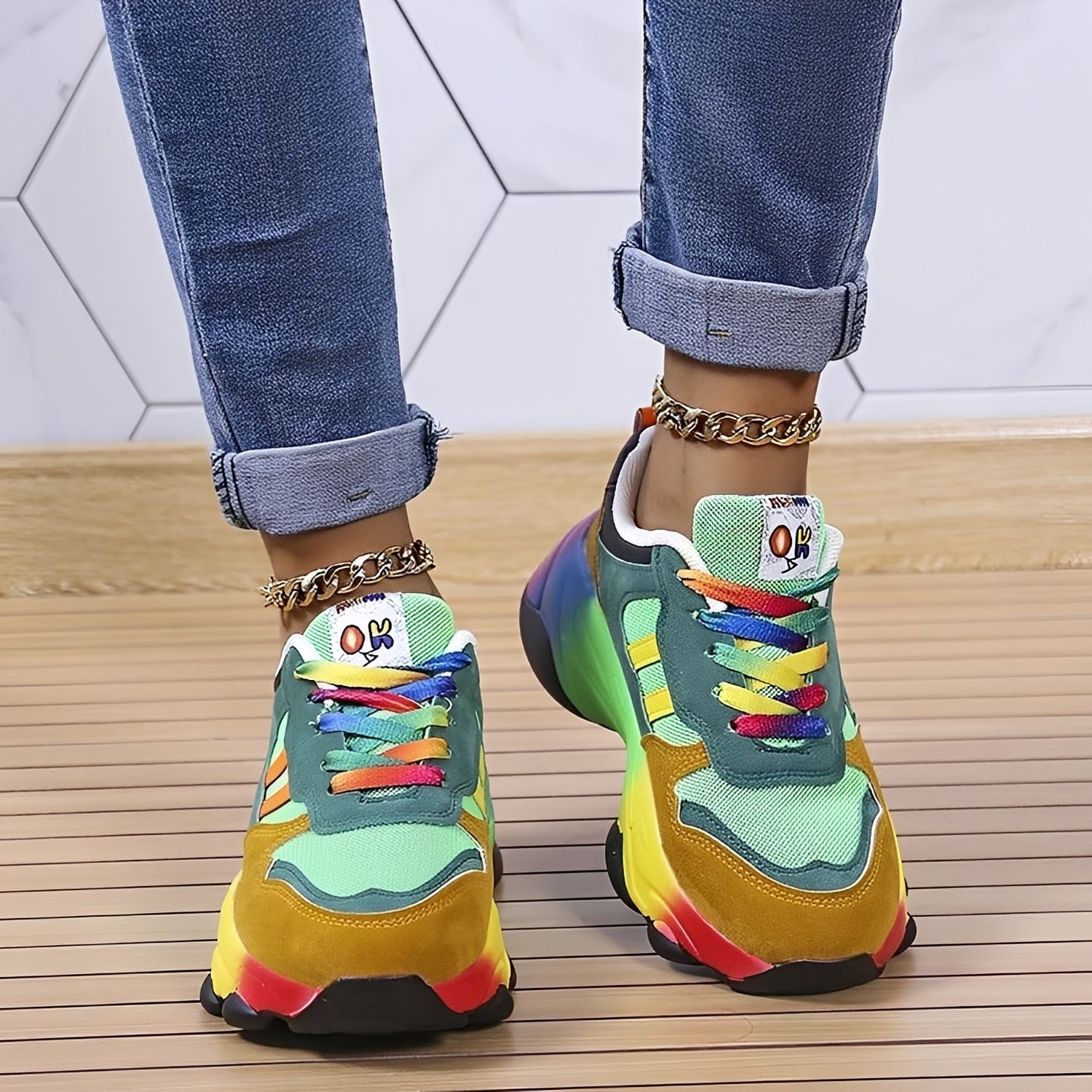 Erika - Zapatos cómodos Rainbow