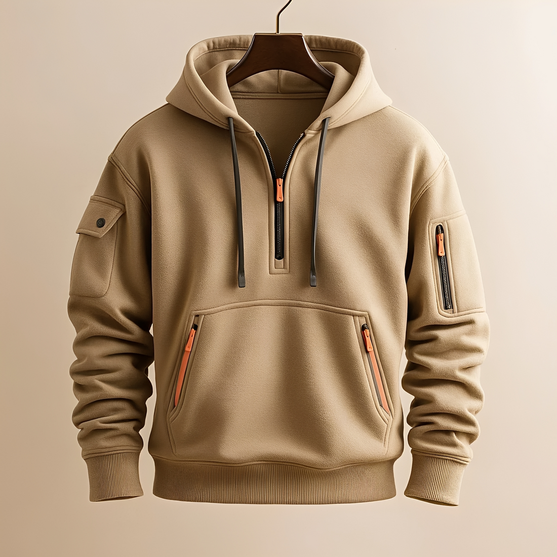 Burton - Sudadera con capucha cómoda de media cremallera
