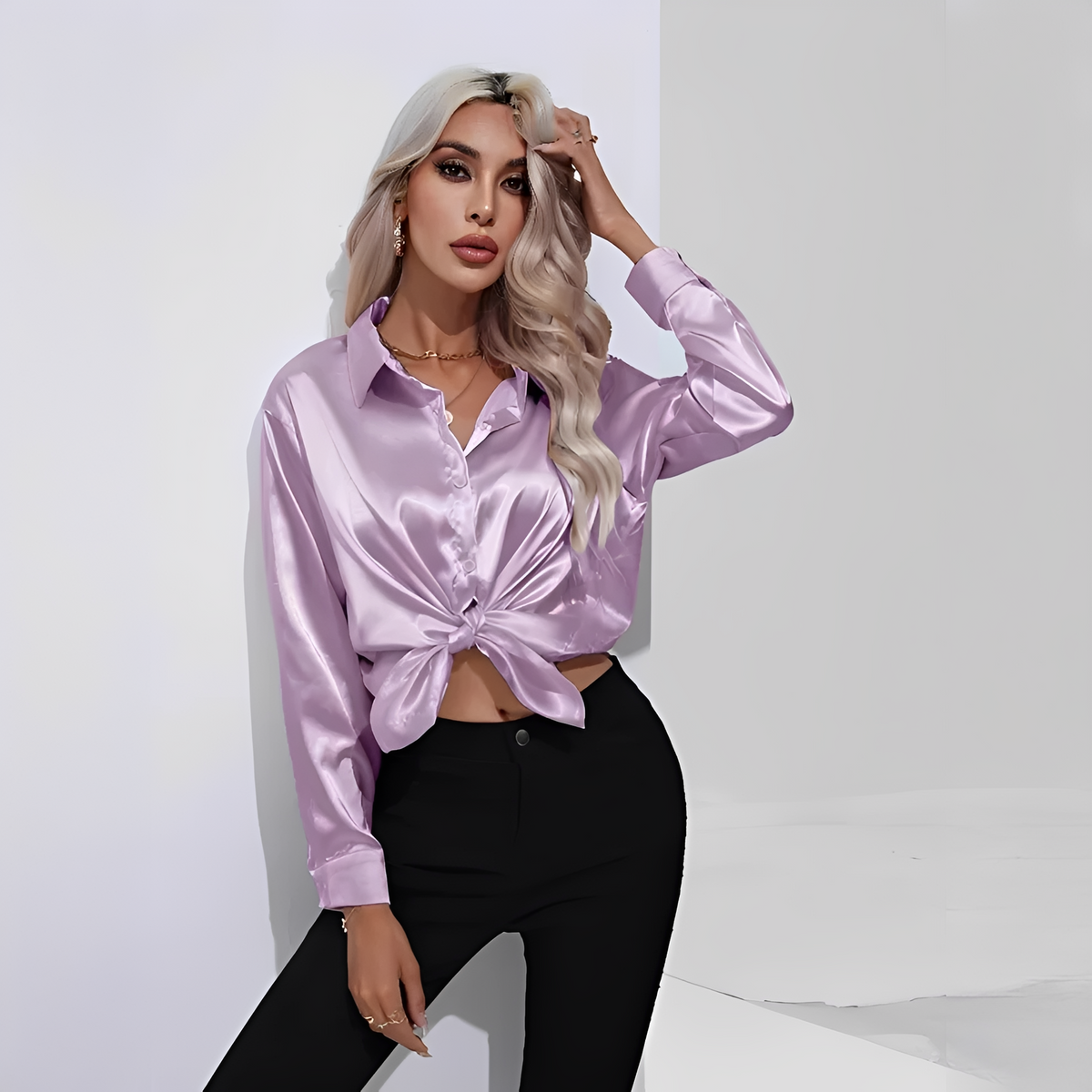 Liliane - Blusa elegante con mangas largas