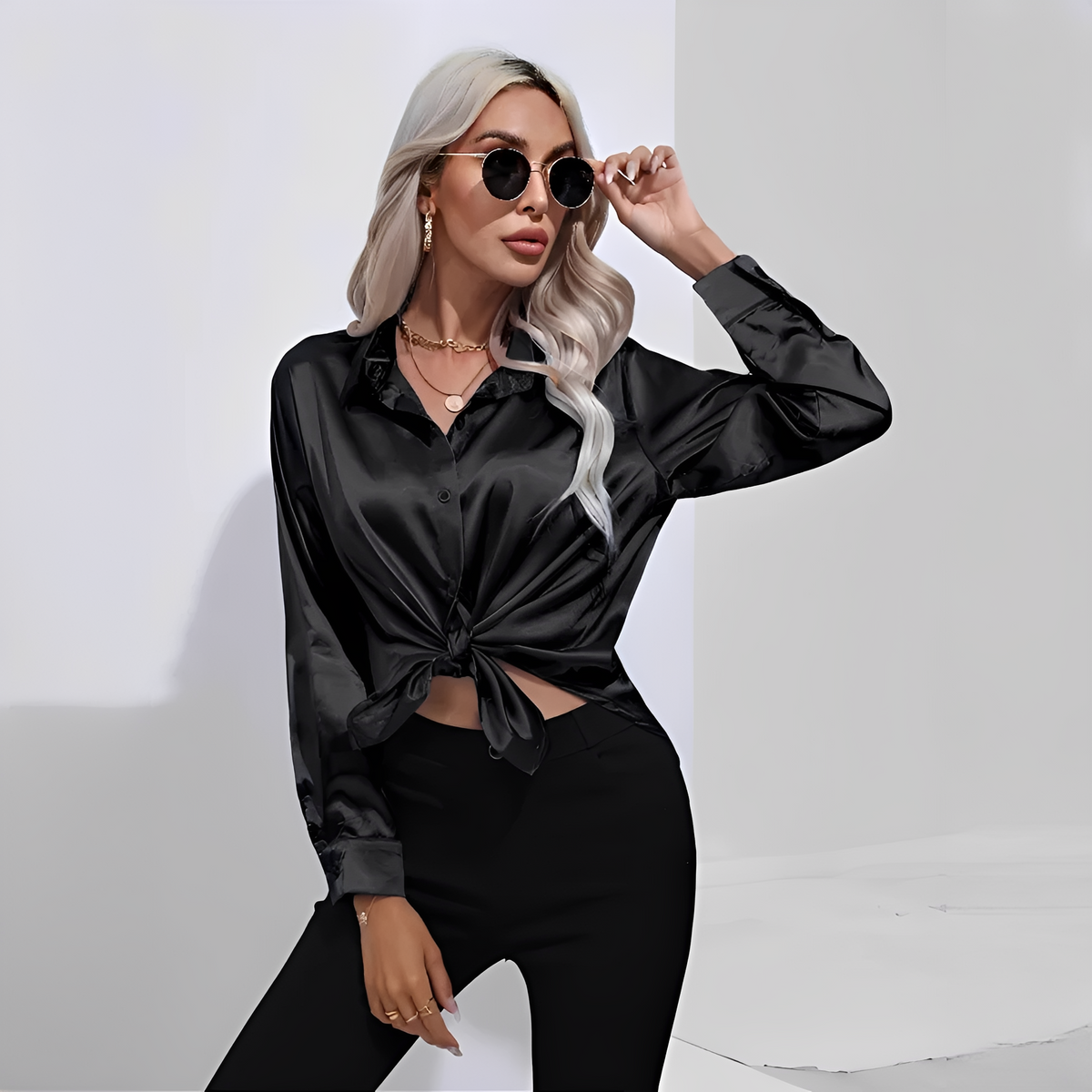Liliane - Blusa elegante con mangas largas