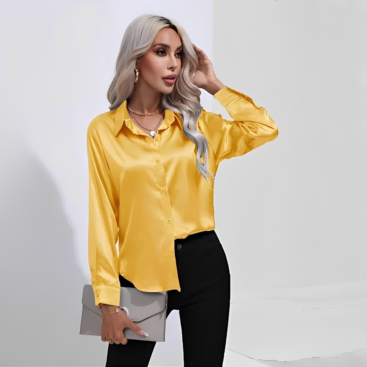 Liliane - Blusa elegante con mangas largas