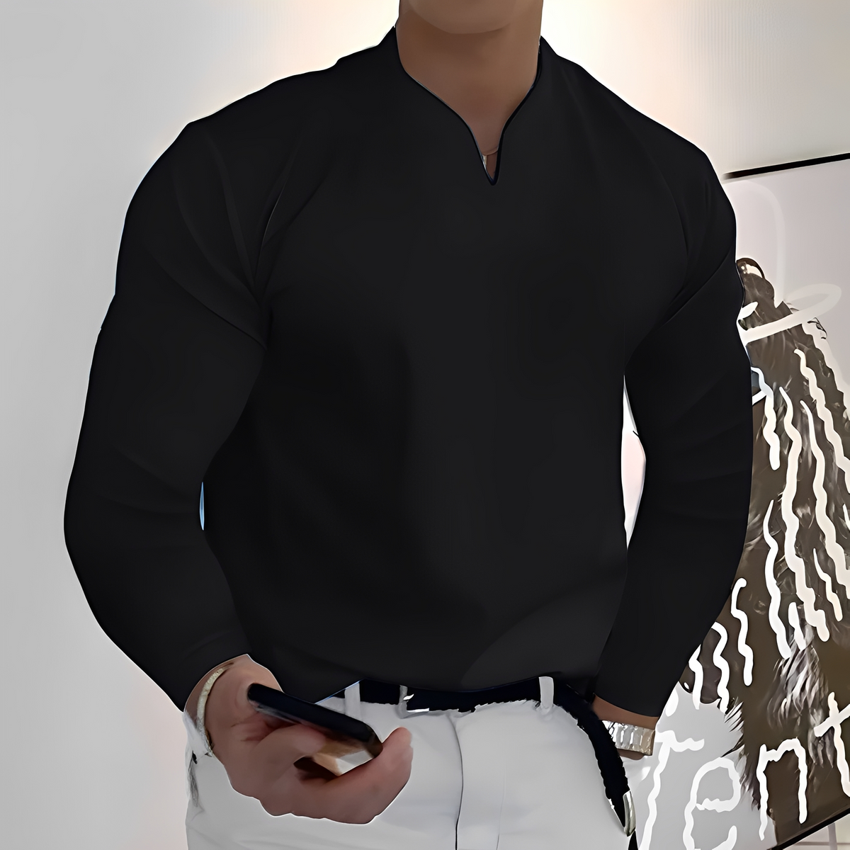 Corentin - Camisa de manga larga, suave y cálida