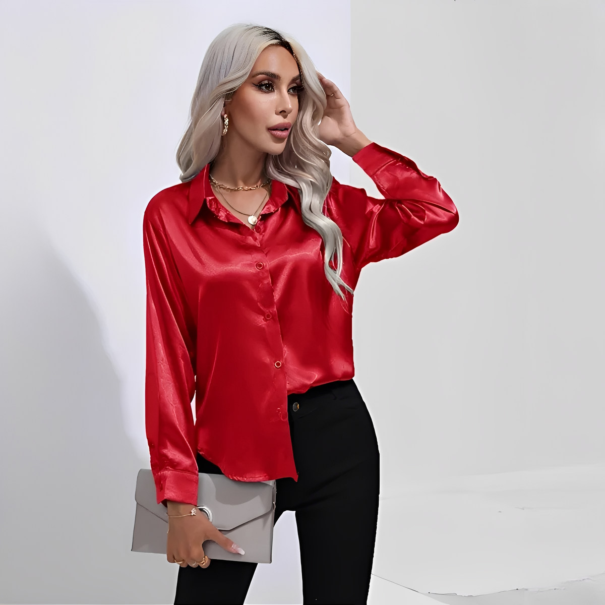 Liliane - Blusa elegante con mangas largas