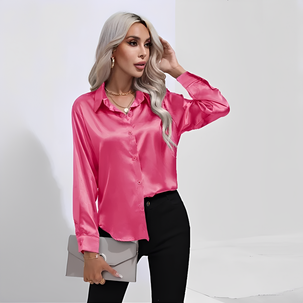 Liliane - Blusa elegante con mangas largas