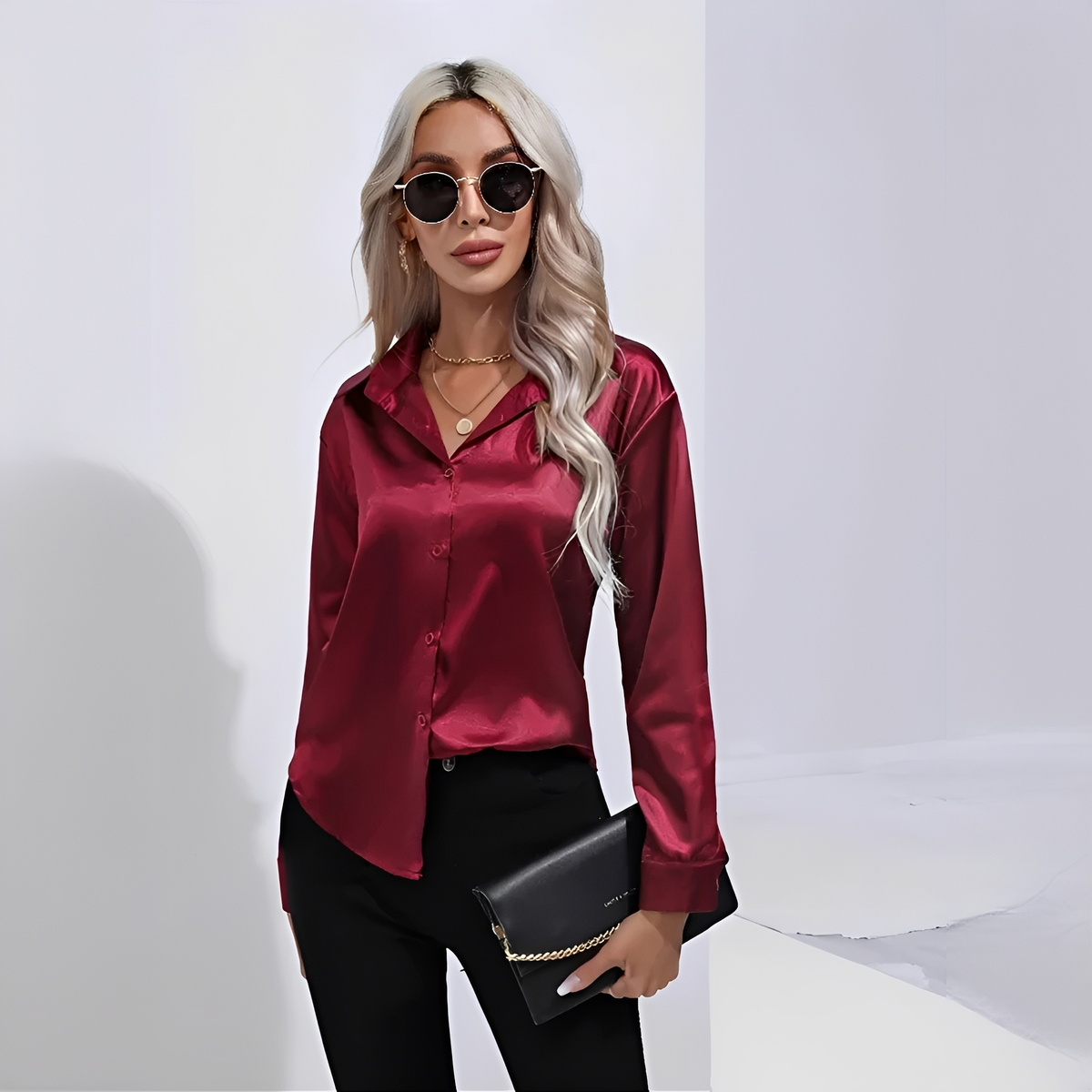 Liliane - Blusa elegante con mangas largas