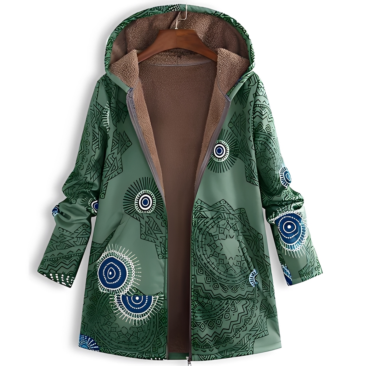 Olyvia - Chaqueta con capucha vintage y cálida