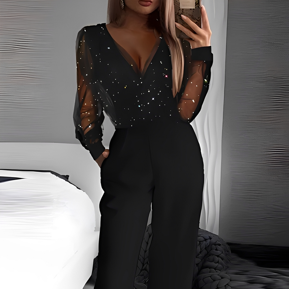 Arianna - Elegante mono con cuello en V