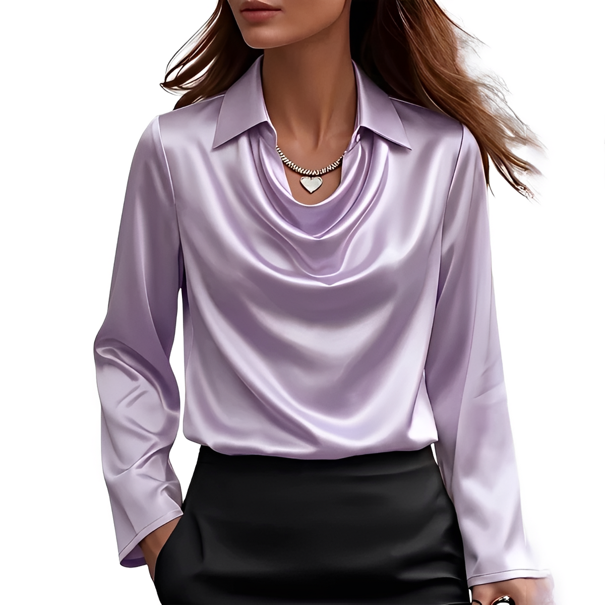 Dynah - Blusa elegante de manga larga