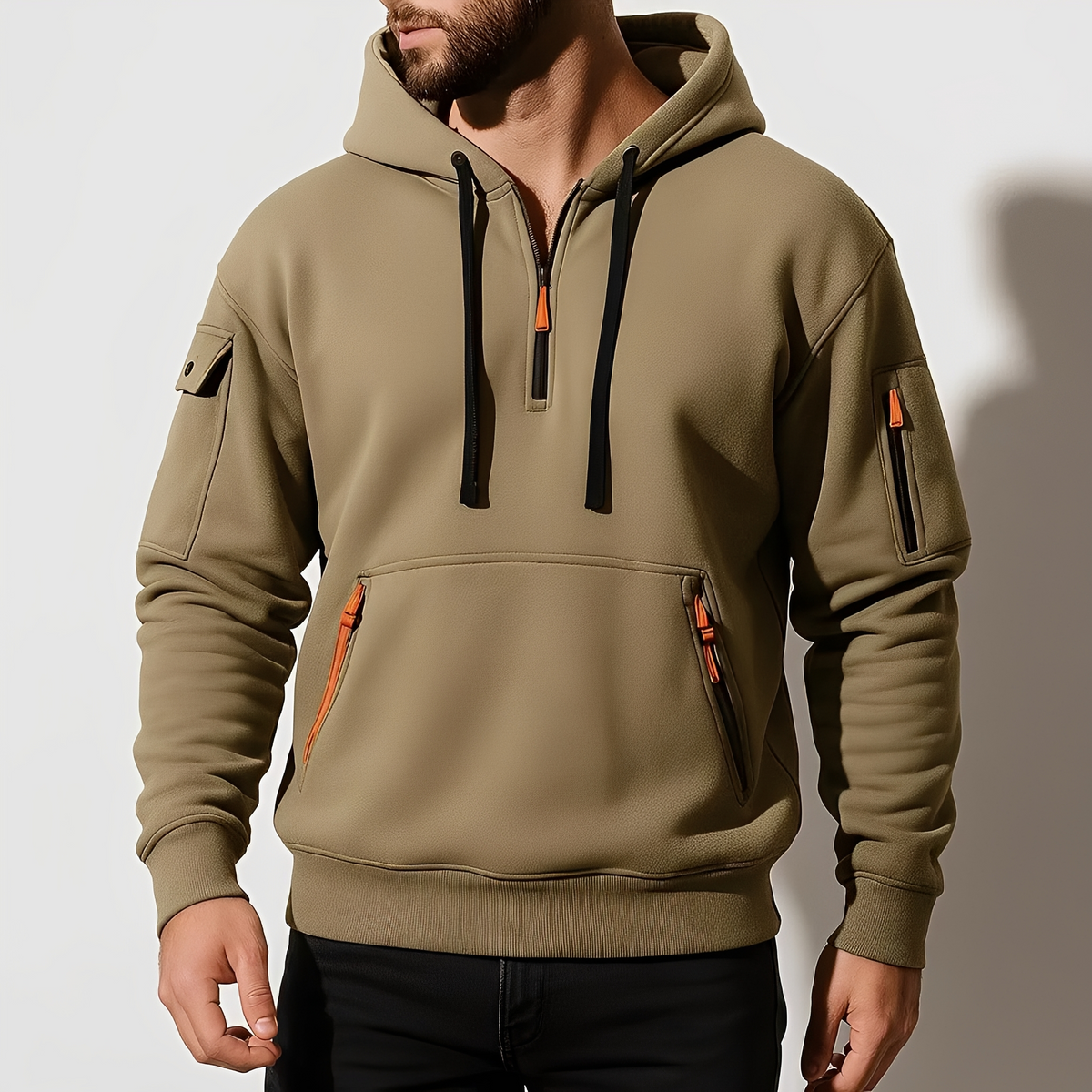 Burton - Sudadera con capucha cómoda de media cremallera