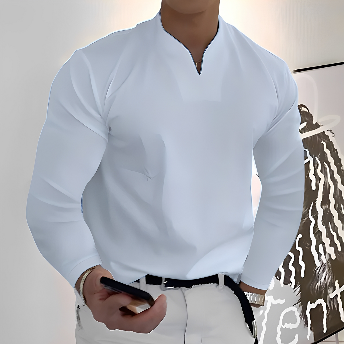 Corentin - Camisa de manga larga, suave y cálida