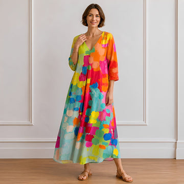 Alina - Vestido midi oversize con escote en V
