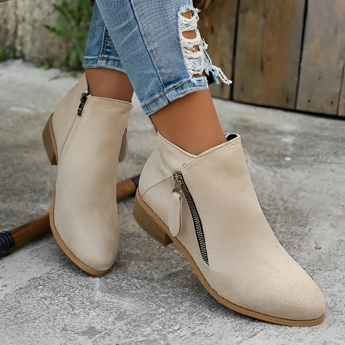 Klara - Botas elegantes y chic con cremallera