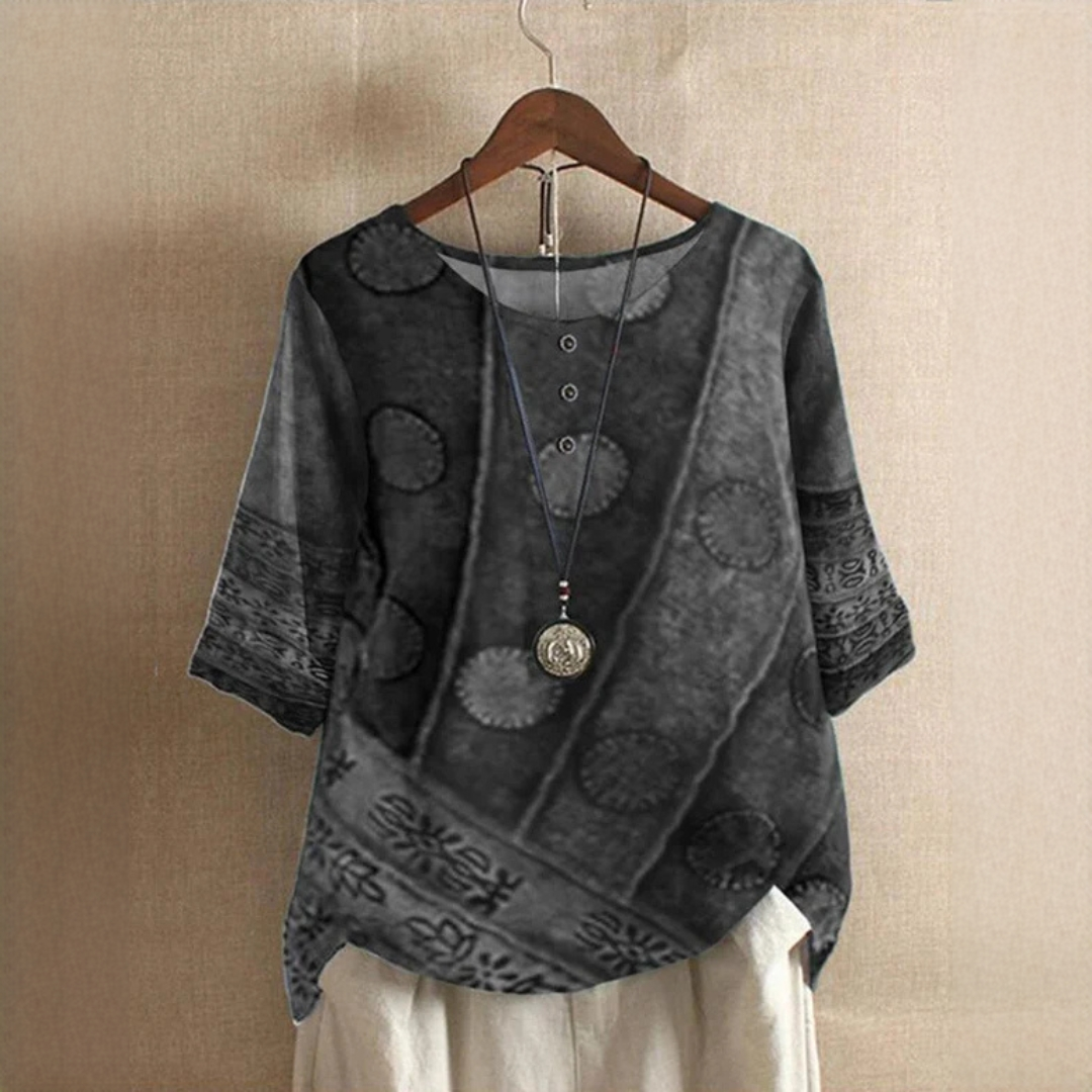 Jessel - Blusa elegante con cuello redondo