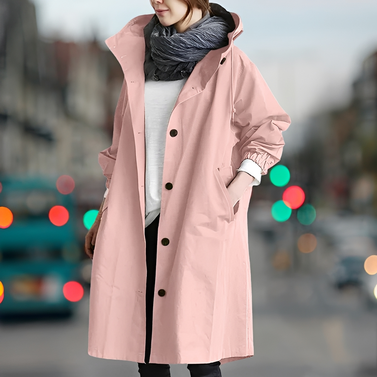 Bethany - Impermeable con capucha resistente