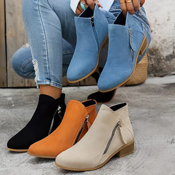 Klara - Botas elegantes y chic con cremallera